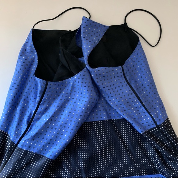 Rag & Bone Blue/Black Celeste Comb Harris Silk Polka Dot Shift Mini Dress, 4 - Picture 11 of 16